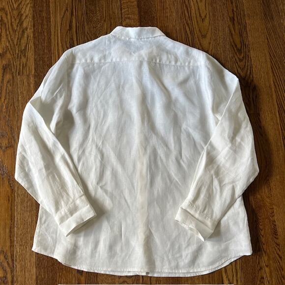 Tommy Bahama 100% Linen Long Sleeve Shirt Womens L Cream Button Up Coastal - Picture 3 of 9